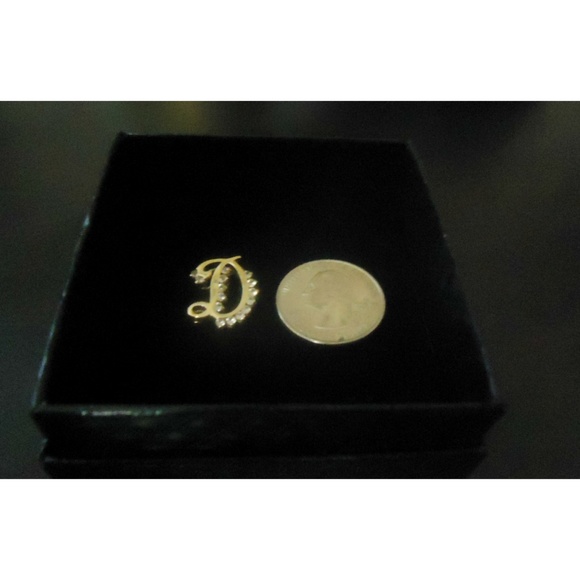 Gold and Diamond Letter D Inital Charm - Picture 6 of 6